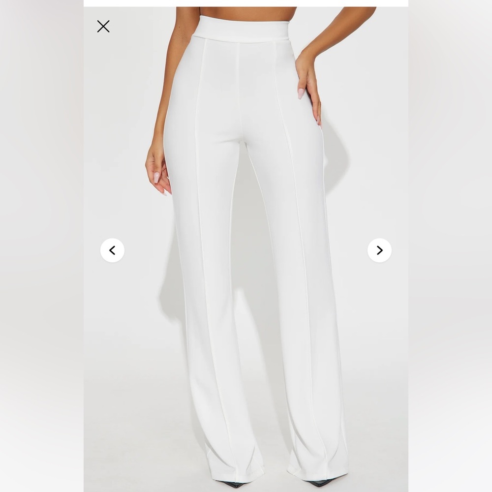 Fashion Nova Crisp White Straight Leg Pants
